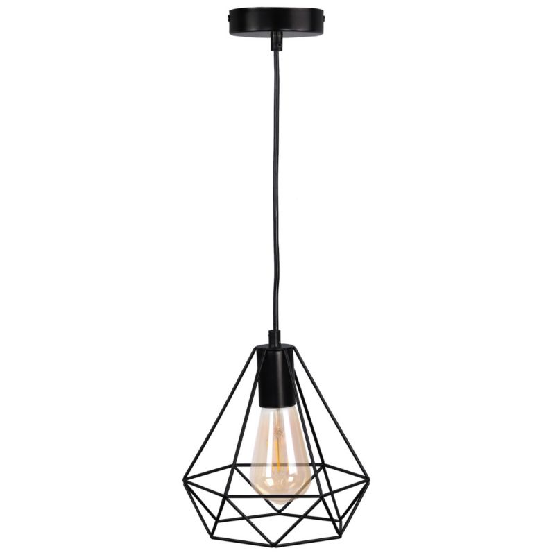 Lampa wisząca Polux Vigo czarna wym: 120 x 25 x 20 cm 1xE27 x 20W 1 szt.