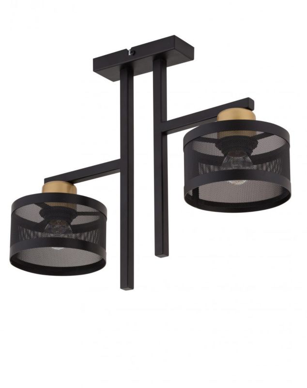 Lampa sufitowa wisząca Sigma Lighting Off 4343 czarno-złota dekoracyjna 2xE27 x 1 szt.