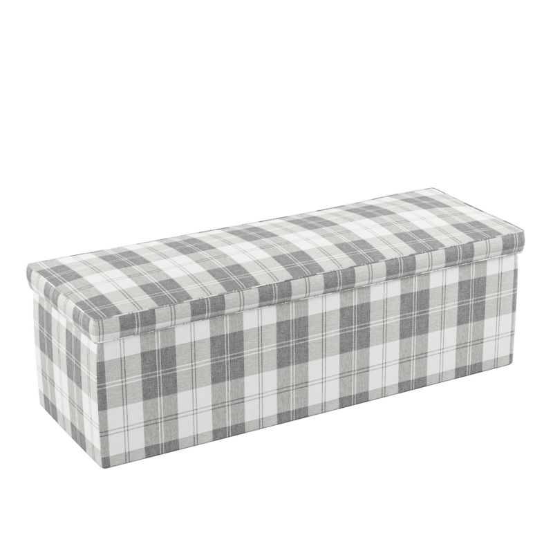 Skrzynia tapicerowana Dekoria 120 x 40 x 40 cm krata szaro-biała 1 szt.