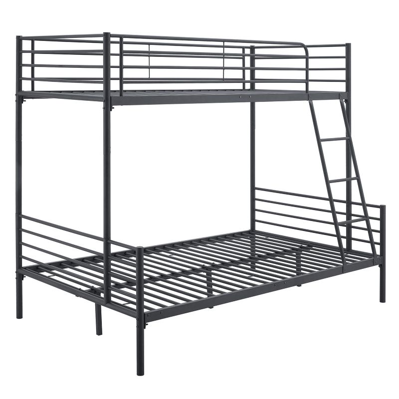 Łóżko Mebel Elite TRES Piętrowe Metalowe 90x200 Młodzieżowe Dwuosobowe Loftowe Czarne 1 szt