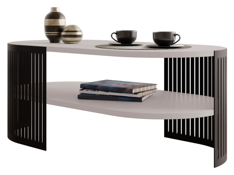 Stolik kawowy owalny MIRJAN 24 Fikoli II czarny/kaszmir 1 szt.