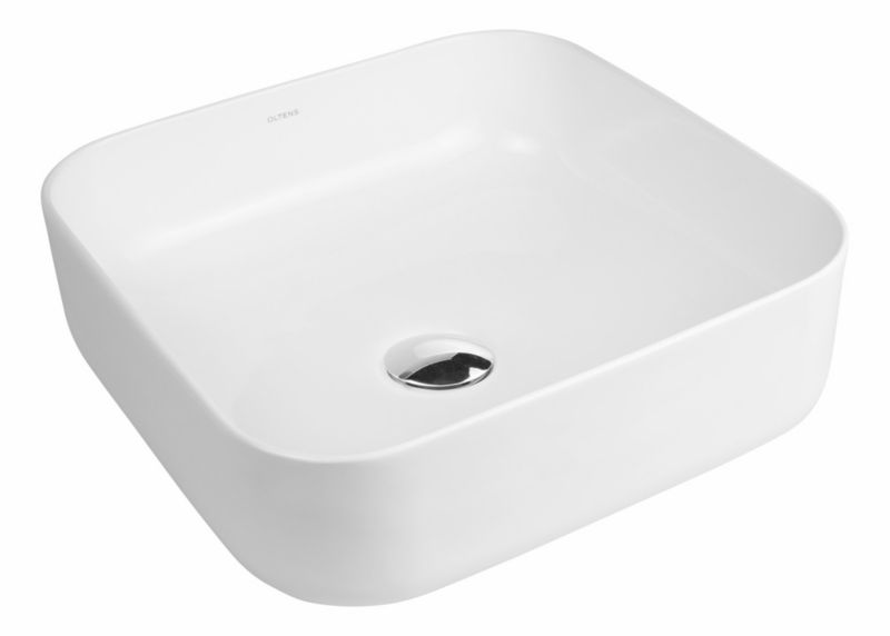 Umywalka nablatowa Oltens Hadsel 38,5x38,5 cm, SmartClean, biała, bez otworu i przelewu, 1 szt.