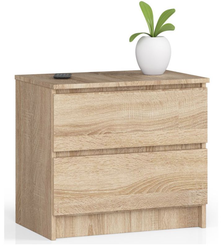 Szafka nocna Akord K60 Dąb Sonoma 60 cm 2 szuflady kolor Dąb Sonoma mat 60x40x55 cm 1 szt.
