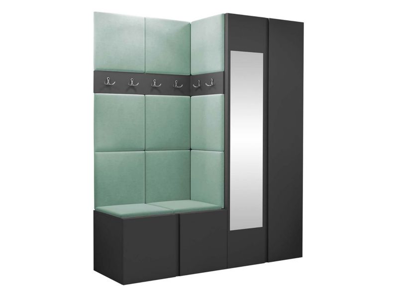 Garderoba MIRJAN 24 Orion XII grafit + miętowy 1 kpl.