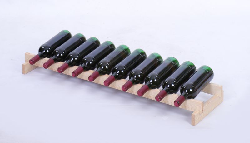 Stojak na wino MODO24 regał modułowy na butelki 1 leżnia x 10 butelek montaż bez narzędzi naturalne drewno 1 szt.