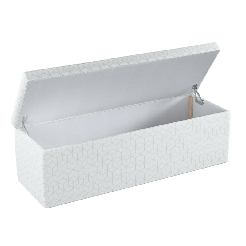 Skrzynia tapicerowana Dekoria 90 x 40 x 40 cm wzór sześcianów na białym tle 1 szt.