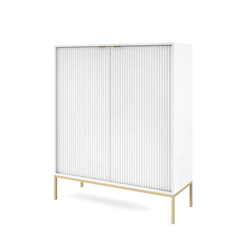 Komoda wysoka dwudrzwiowa Bettso Nova 104 cm na złotych nogach biały 1szt.
