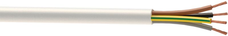 Kabel zasilający H05VVF 4 x 1 mm2 biały