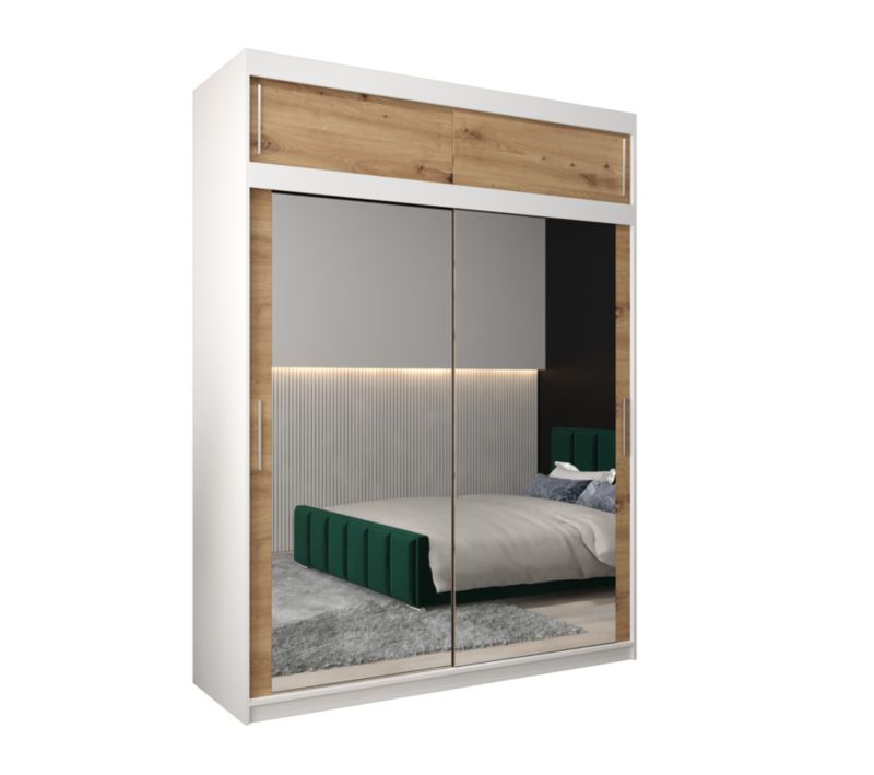 Szafa przesuwna Garderoba Abiks Tokyo 3 180 biały + artisan z nadstawką 1 szt.