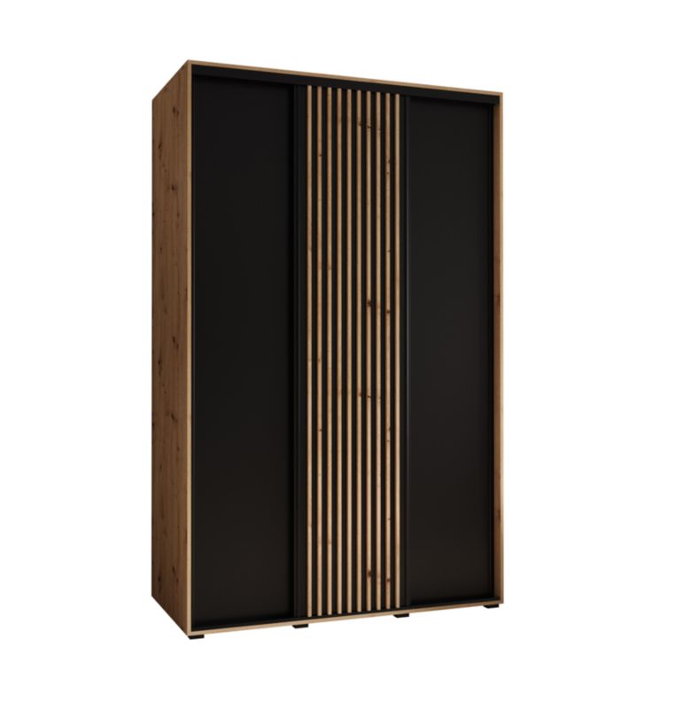 Szafa przesuwna Garderoba Abiks Lanko 1 150 gł. 60 artisan/czarny 1 szt.