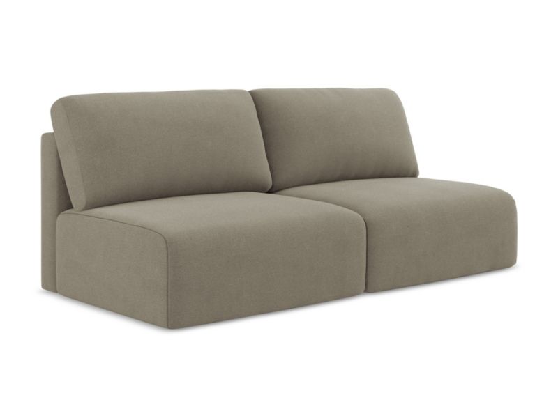 Sofa 3-osobowa z funkcją spania LaMiaSofa OSTIA z tkaniny strukturalnej 216x102 cm ciemny beż 1 szt.