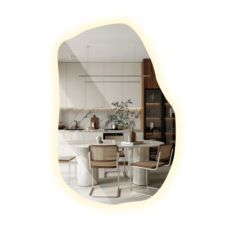 Lustro LED neutralne Tulup 90 x 58,5 cm do Salonu i Łazienki 1 szt.