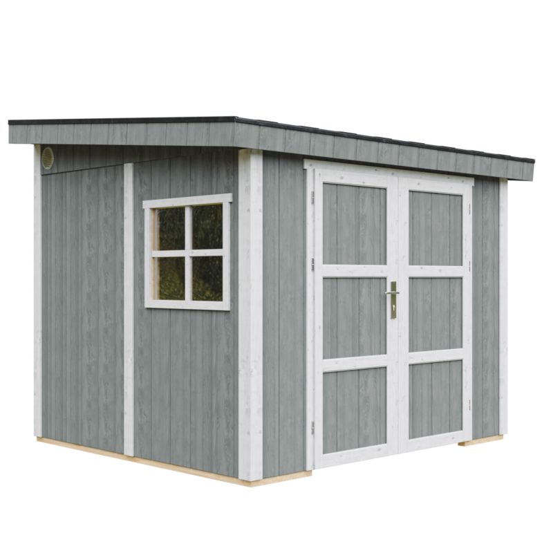 Domek ogrodowy TIMBELA M938B-CAVERN STEEL 5,9 m² LP Smartside bez podłogi i ściany bocznej 1 szt.