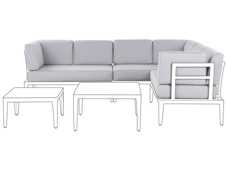 Komplet poszewek na poduchy ogrodowe Rima iii Jasnoszary 1 kpl