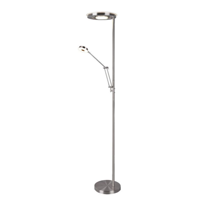Lampa podłogowa stojąca Trio Barrie srebrno-biała LED 38W 2700K - 4000K 4600lm wym: 181 x 30 x 30 cm - 1 szt.