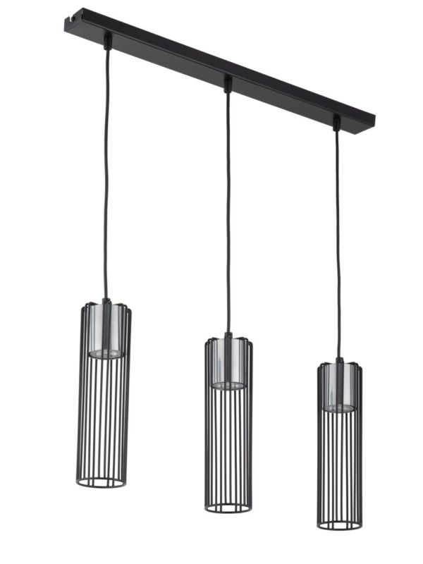 Lampa wisząca Sigma Lighting Fobia 2441 czarno-srebrna dekoracyjna 3xGU10 x 1 szt.