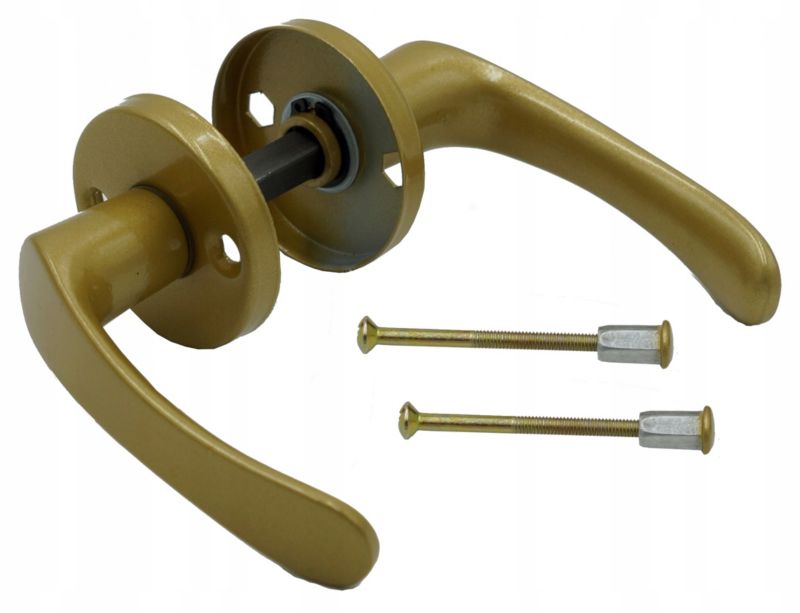 Klamka FEINZ Okrągła Złota Aluminiowa Okrągły Szyld 1 szt.