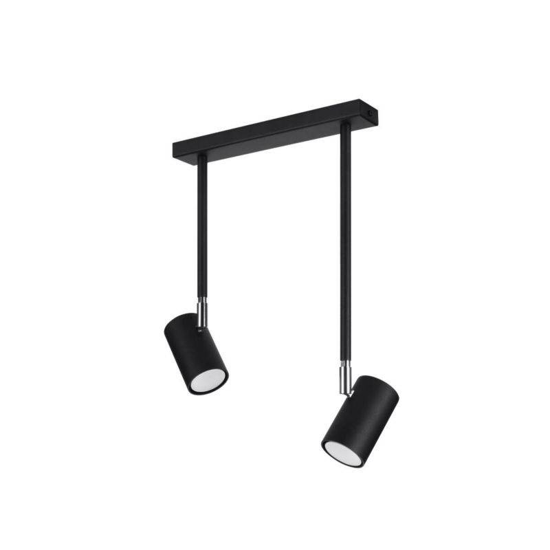 Lampa sufitowa Sollux Lighting Norano czarna 2 x GU10 x 10W wym: 43 x 10 x 30 cm - 1 szt.