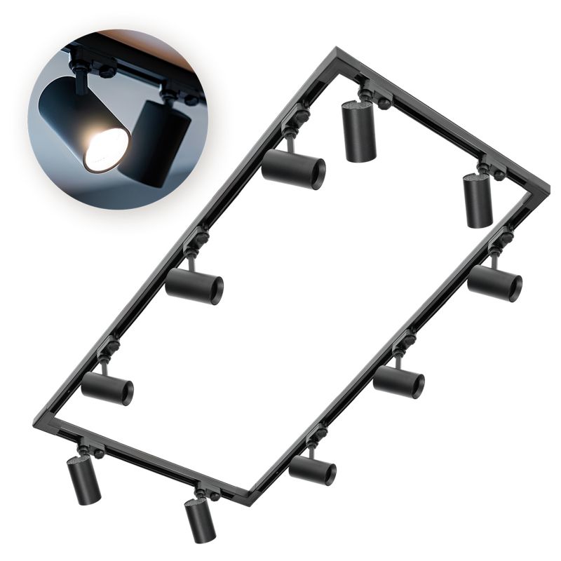 Zestaw szynowy 3 fazowy Kobi 2x2m+2x1m, 4x łącznik L, 10x Lampa 1kpl.