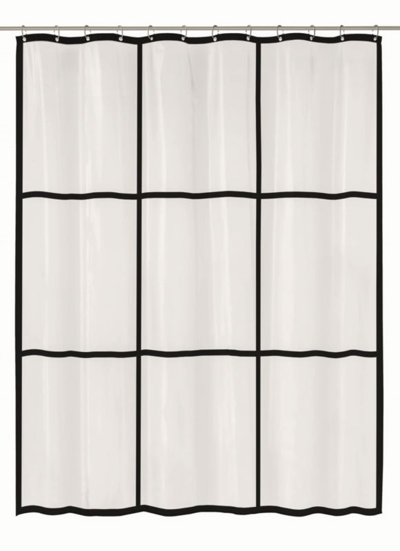 Zasłona prysznicowa Kleine Wolke Brooklyn 180x200 cm PEVA przezroczysto-czarna 1 szt.