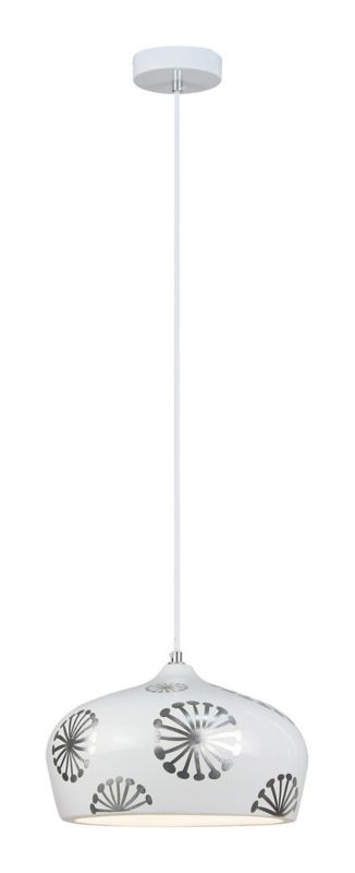 Lampa wisząca Rabalux Ginger srebrno-biała wym: 126 x 28 x 28 cm 1xE14 x 1 szt.