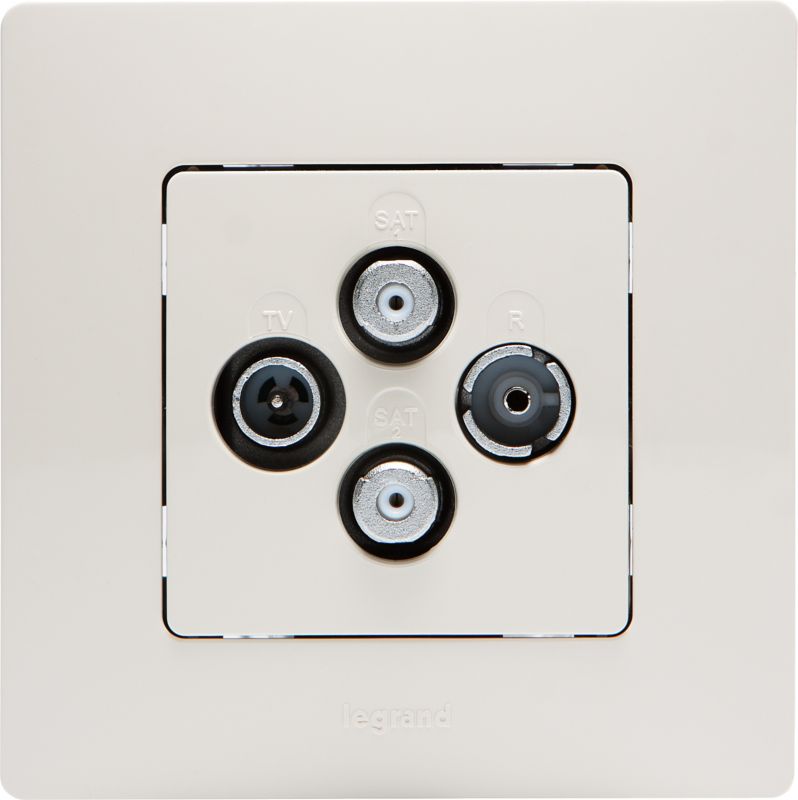Gniazdko TV-R-2XSAT Legrand Niloe komplet kremowe