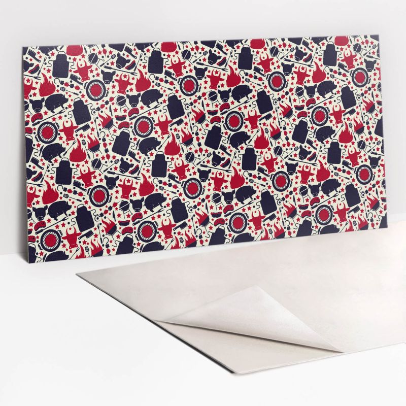 Panel samoprzylepny Tulup 100x50 cm Rysunkowy grill 1 szt. II