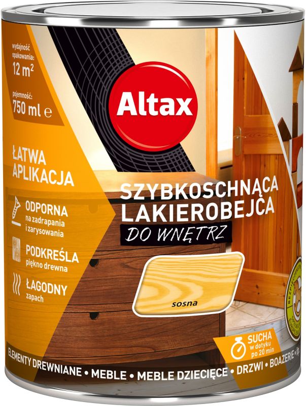 Lakierobejca szybkoschnąca do wnętrz Altax sosna 0,75 l