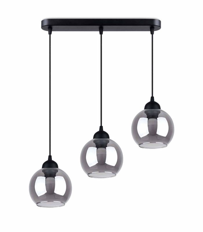 Lampa sufitowa wisząca Sollux Lighting Alino 8622 czarna-dymiona szerokość 45 cm 3xE27 x 1 szt.
