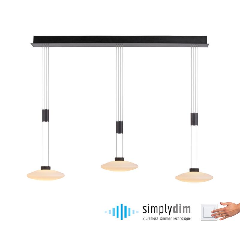 Lampa wisząca Paul Neuhaus Lautada 6967 czarno-biała nowoczesna wbudowany LED 23W 1 szt.