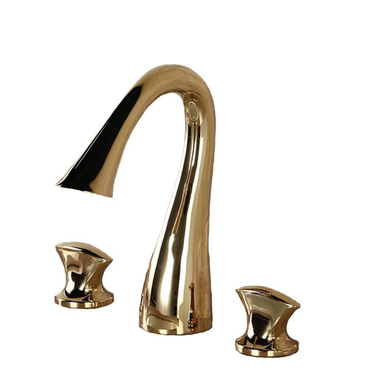 Bateria umywalkowa Lauferi GOLDINA mosiężna trójotworowa złota retro 1 szt.