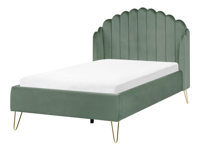 Łóżko Welur Ambillou 120 x 200 cm Zielony 1 szt.