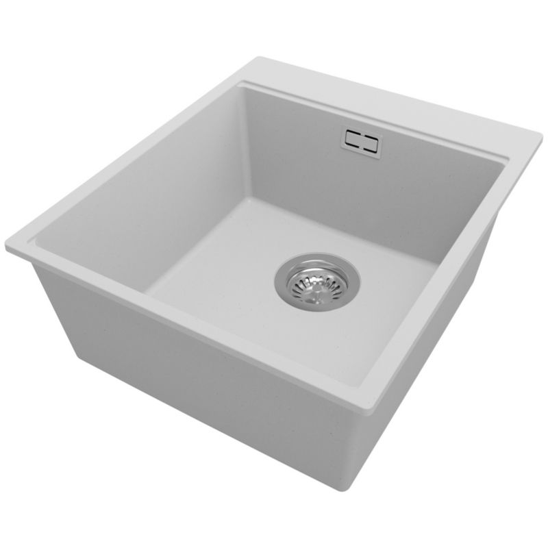 Zlewozmywak Oslo PRIMAGRAN Nablatowy 43x50cm do szafki od 45cm z Syfonem Szary 1 szt.