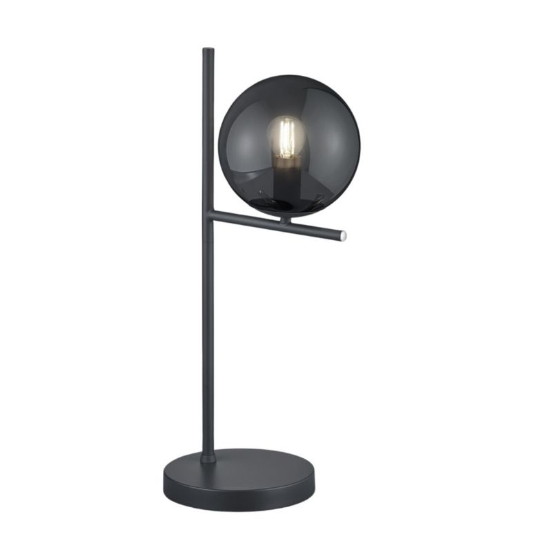 Lampka stołowa Trio Pure antracytowo-dymiona 1 x E14 x 28W IP20 wym: 52 x 18 x 18 cm szkło - 1 szt.