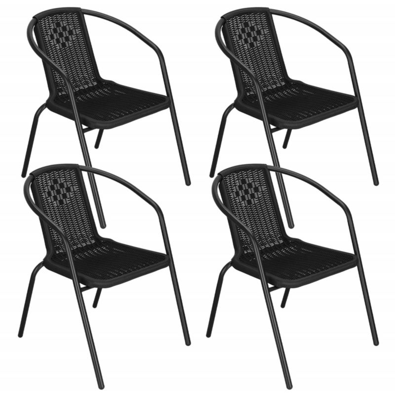 Krzesła ogrodowe Springos metalowe czarne 4 szt.
