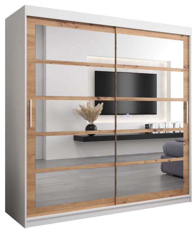 Szafa przesuwna Abiks ROMA 2 200 biały mat + artisan 1 szt.