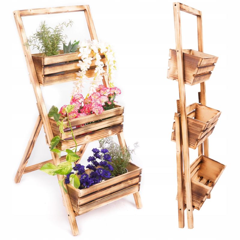 Kwietnik stojący Eco Deco 110 cm wysokość opalany kaskadowy 3 rzędy 1 szt.