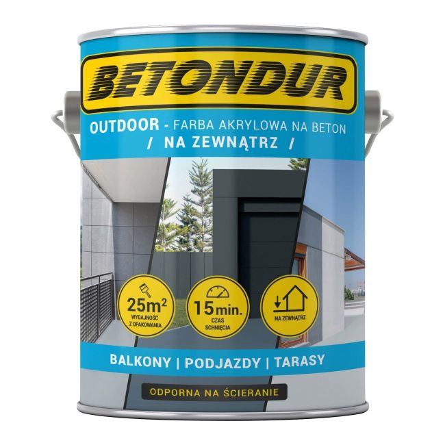Farba do betonu Betondur Outdoor szara 5 l
