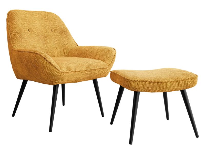 Fotel z podnóżkiem MIRJAN 24 Zorto żółty 1 kpl.