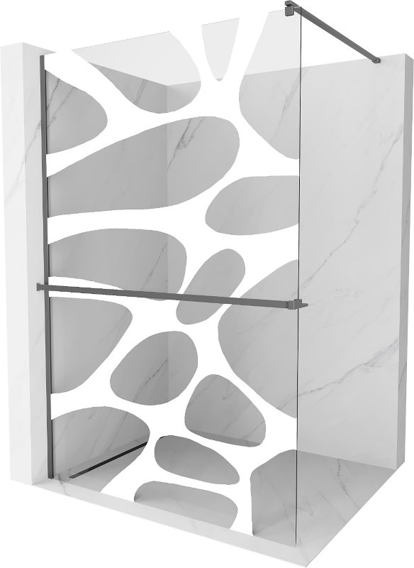 Parawan prysznicowy Mexen Kioto+ biały wzór 70x200 cm 800-070-121-95-97 1 szt.