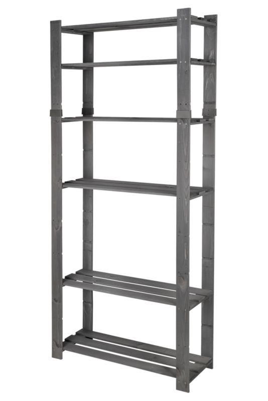 Regał drewniany MODO24 impregnacja szara 200x80x28 cm eko wysoki 1 szt.