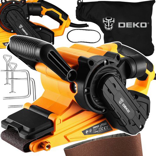 Szlifierka taśmowa DEKO 1010W worek na pył mocowanie do stołu 1 kpl.