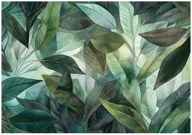 Tapeta Do Sypialni Salonu Kuchni WALLARENA 300x210 cm Dekoracja Fototapeta Liście Natura 1 szt.