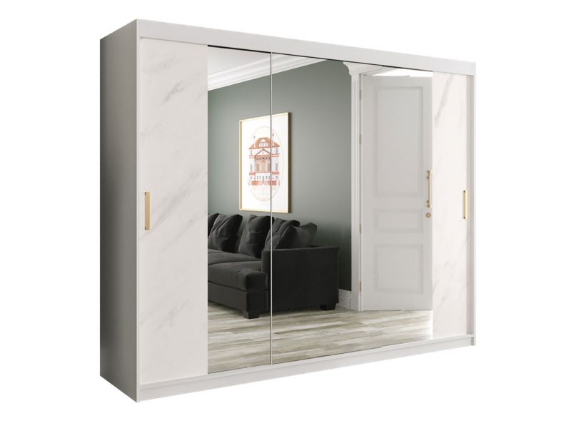 Szafa MIRJAN 24 Marmur T2 250 biały mat / biały marmur 1 szt.