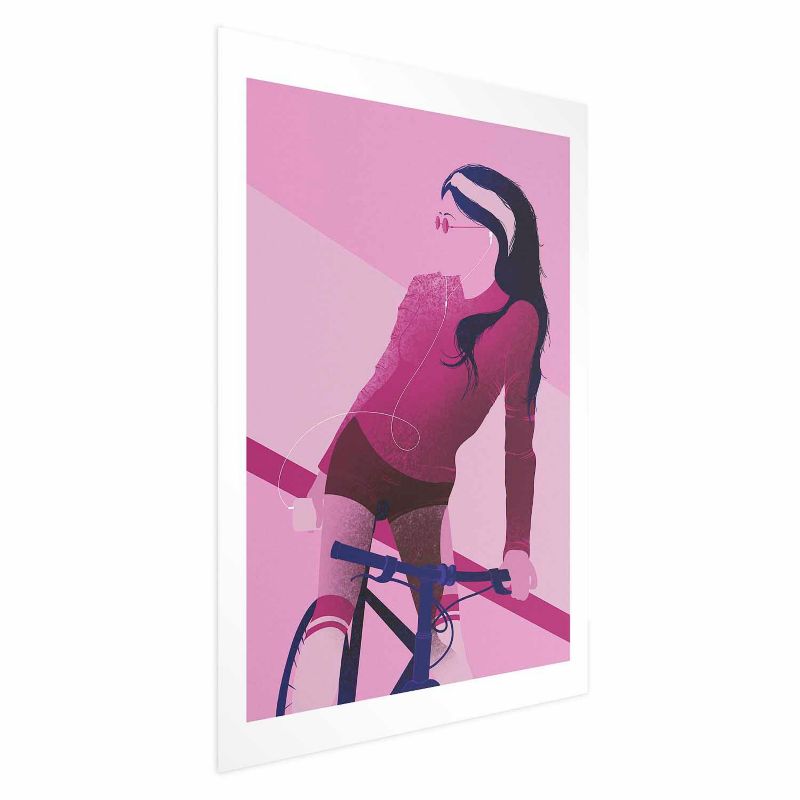 Plakat Artgeist Kobieta na rowerze 40x60 cm bez ramy 1 szt