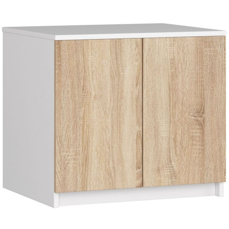 Nadstawka na szafę Akord S60 Biała 60 cm 2 drzwi kolor Dąb Sonoma mat 2 półki 60x51x55 cm 1 szt.