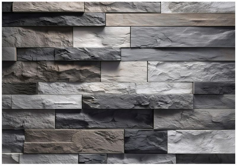 Fototapeta WALLARENA Do Sypialni Salonu Na Flizelinie Cegła Skały Kamień Szary 350x250 cm 16203VX7 1 szt.