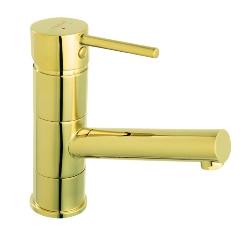 Bateria umywalkowa Ferro Fiesta Gold złoty połysk obrotowa wylewka jednouchwytowa 1 szt.