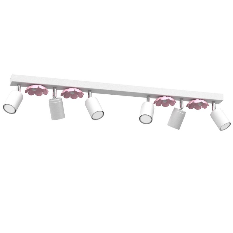 Spot oprawa sufitowa Luminex Flower biały mat-różowy 6 x GU10 x 8W IP20 wym: 17 x 90 x 6 cm - 1 szt.
