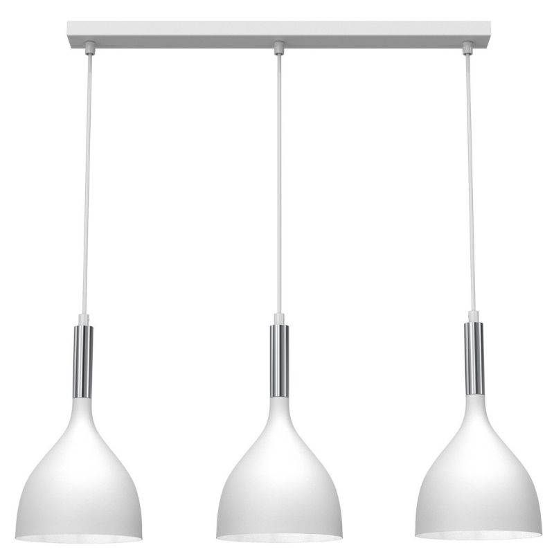 Lampa wisząca Luminex Noak biały matowa-chromowana wym: 110 x 72 x 17 cm 3xE27 x 15W 1 szt.